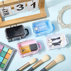 4 шт. 4-х цветные пластиковые коробки для хранения конфет в форме сумки на колесиках&nbsp;AJEW-SP0002-61