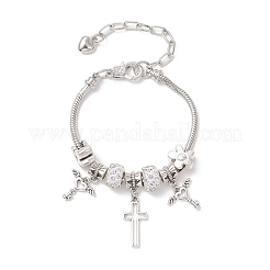 Браслеты в европейском стиле из сплава и полимерной глины с подвесками-стразами&nbsp;BJEW-JB13262