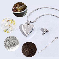 1 colgante de urna de cenizas de acero inoxidable con forma de corazón y huella de pata.&nbsp;NJEW-CN0001-15P