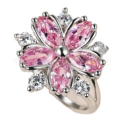 Кольца для женщин из латуни с цветком сливы и кубическими цирконами FS-WG857C0-03