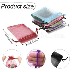 100 шт. прямоугольные мешочки из органзы с завязками CON-YW0001-87