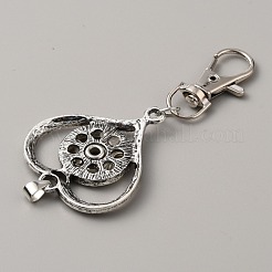 Изготовление брелка из сплава со стразами&nbsp;KEYC-WH0018-79