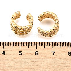 Orecchini a polsino in zircone chiaro con micro pavè di ottone&nbsp;EJEW-F370-38A-G