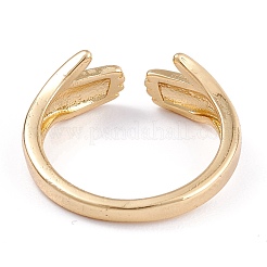 Латунь манжеты кольца RJEW-B034-02G