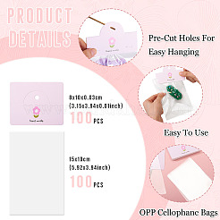 100 шт. прямоугольных прозрачных полипропиленовых целлофановых пакетов&nbsp;CDIS-TA0001-38A