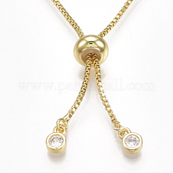 Регулируемые латунные браслеты-слайдеры из циркония BJEW-S141-03