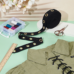 Хлопковые ленты с рисунком «елочка» и кольцами-люверсами&nbsp;OCOR-PH0005-36A-02