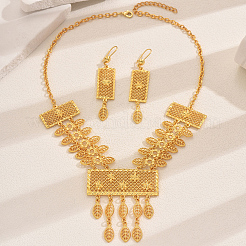 Винтажные комплекты из ожерелий и серег с кисточками из прямоугольного сплава в стиле Ближнего Востока для женщин&nbsp;ZM5476