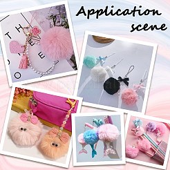 12 шт. подвески ручной работы из искусственного меха кролика с помпонами WOVE-SC0001-06B