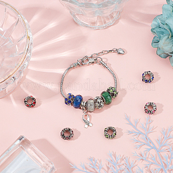 40 шт. 10-х цветные европейские бусины из сплава со стразами&nbsp;MPDL-CA0001-03