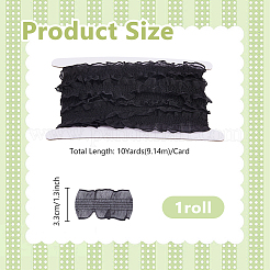 10 ярд полиэстеровой плиссированной эластичной кружевной отделки SRIB-DC0001-06A