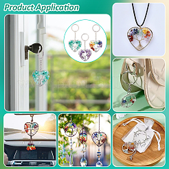 3 брелок из натурального драгоценного камня и железа&nbsp;KEYC-PH01586