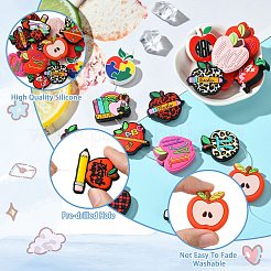 16шт 16 стиля яблоко силиконовые фокусные бусины&nbsp;SIL-CJ0002-24