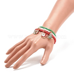 3 шт. 3 стильных браслета из стеклянных семян&nbsp;BJEW-JB08200