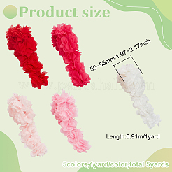 5 ярд двухцветного полиэстерового шифонового кружева с отделкой SRIB-BC0001-29