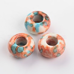 Крашеный рондель натуральный океан белый нефритовый бисер G-D782-M