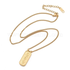 Ожерелья с прямоугольными подвесками из нержавеющей стали 304&nbsp;NJEW-D300-01G-06