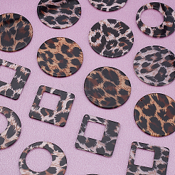 24шт 4 стиля прозрачные акриловые подвески TACR-AR0001-13