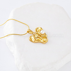 3 шт. ожерелье из нержавеющей стали с текстурированными сердечками и имитацией жемчуга для женщин YT7025