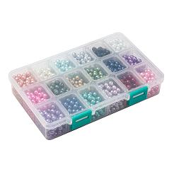18色ガラスパールビーズ  パールカラーの  ラウンド  ミックスカラー  6~7mm  穴：1mm  18色  約70PCS /カラー  1260個/箱&nbsp;HY-JP0004-6mm-02