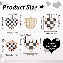 40pcs 4 styles de pendentifs en émail en alliage&nbsp;FIND-NB0007-15