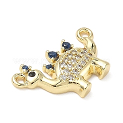 Звенья из латуни с прозрачным и синим кубическим цирконием&nbsp;ZIRC-I356-09G