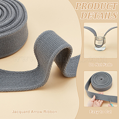 ポリコットンリボン  洋服アクセサリー  グレー  1-1/2インチ（38mm）  約5.00ヤード（4.57m）/バンドル&nbsp;OCOR-WH0086-67B
