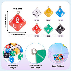 24шт 6 цвета акриловые подвески OACR-TA0003-74