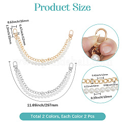 4 шт. 2 цвета АБС искусственные жемчужные бусины мобильные ремни&nbsp;AJEW-BBC0002-45