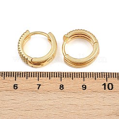 Латунные серьги-кольца из прозрачного кубического циркония EJEW-L275-07G