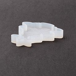 クリスマスツリーペンダントシリコーン型  レジン型  UVレジン＆エポキシ樹脂のジュエリー作り用  ホワイト  57x50x7mm  穴：3mm&nbsp;DIY-K054-06