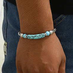 Стильные браслеты из синтетических бирюзовых бусин KC4109