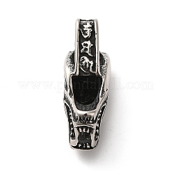 304ステンレス鋼チューブベイル  ループベイル  ドラゴン  アンティークシルバー  32x11x18mm  穴：6x4.5mm  内径：9x7.5mm&nbsp;STAS-P325-14AS