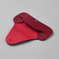 PUレザー眼鏡ケースポーチ  長方形  暗赤色  77x165x21mm&nbsp;AJEW-WH20120-98A
