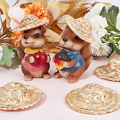 12 шт. мини-соломенная шляпа 4-х стилей DIY-DR0001-66