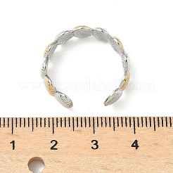 Двухцветные манжетные кольца из нержавеющей стали 304 RJEW-S635-01GP-C