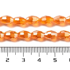 Прозрачные стеклянные бусины гальваническим пряди EGLA-A037-T6x8mm-B08