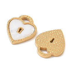 Подвески-шармы в форме сердца из нержавеющей стали 304 с натуральным белым корпусом STAS-U057-27G