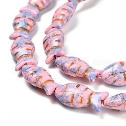 Синтетических нитей бирюзовые бусы TURQ-F019-01J