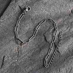 Браслет-цепочка из нержавеющей стали 304 с канцелярскими скрепками для мужчин и женщин&nbsp;BJEW-E031-03P-05