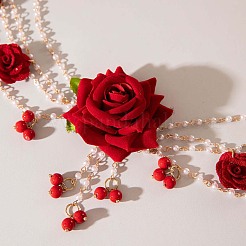 Ремни из сплава с многослойной цепью из ткани и цветка FS-WGC7D80-01