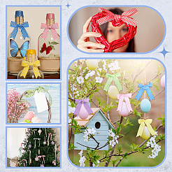 50 шт. 5-цветный полиэстеровый бант для подарочной коробки&nbsp;HJEW-PH02112