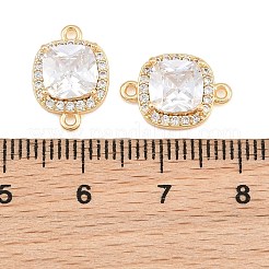 Ciondoli connettore in ottone con micro pavé di zirconi chiari&nbsp;CU-CBA7BFE-01A-G