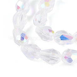 Прозрачные стеклянные бусины гальваническим пряди&nbsp;EGLA-N023-6x8mm-A01