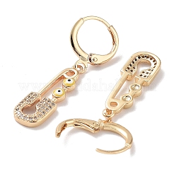 Серьги с подвесками из латуни с покрытием из настоящего 18-каратного золота EJEW-L269-016G-04