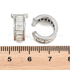 304ステンレススチール製ラインストーンカフイヤリング（女性用）  C字型  ステンレス鋼色  13x8.5~9mm&nbsp;EJEW-A161-06P-01
