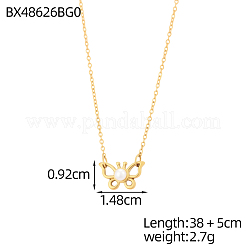 Colliers pendentifs en acier inoxydable 304 sertis de perles et de coquillages pavés&nbsp;STAS-OY018-20G