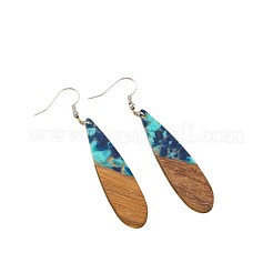 Boucles d'oreilles pendantes en bois et résine&nbsp;WG44CA1-05