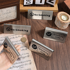 6 шт. 2 стиля 201 нержавеющая сталь гостиничный ресторанный стол знак для некурящих и зона для курения AJEW-CP0003-74