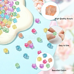 300 шт. Прозрачные акриловые бусины ACRP-PA0001-01C